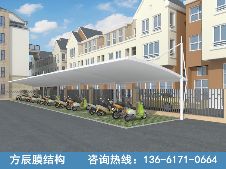 拉杆式电动车停车棚