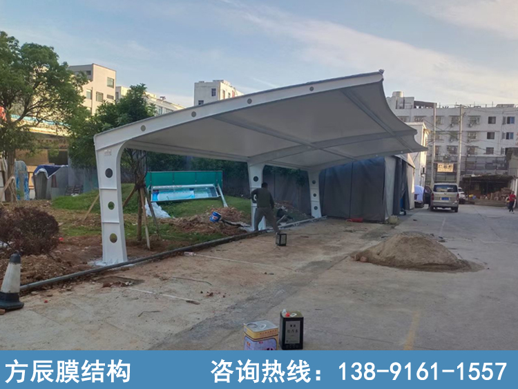 7字型膜结构停车棚-支持单面双面颜色